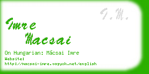 imre macsai business card